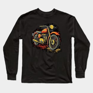 Retro Motorcycle Bold and Colorful with Vintage 1960s Vibes Long Sleeve T-Shirt